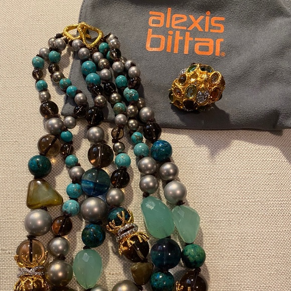 Alexis Bittar necklace and ring set